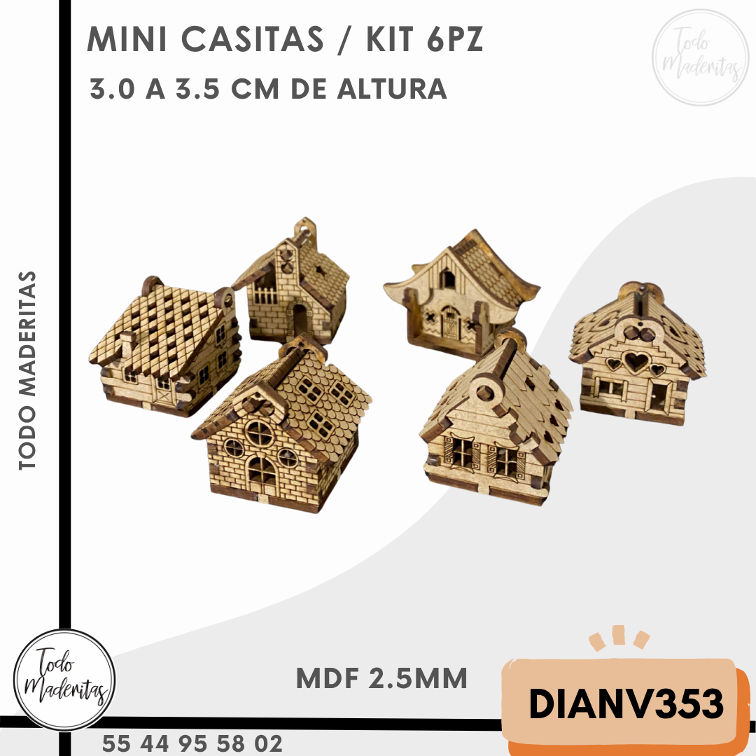 MINI CASITAS NAVIDEÑAS KIT 6PZ