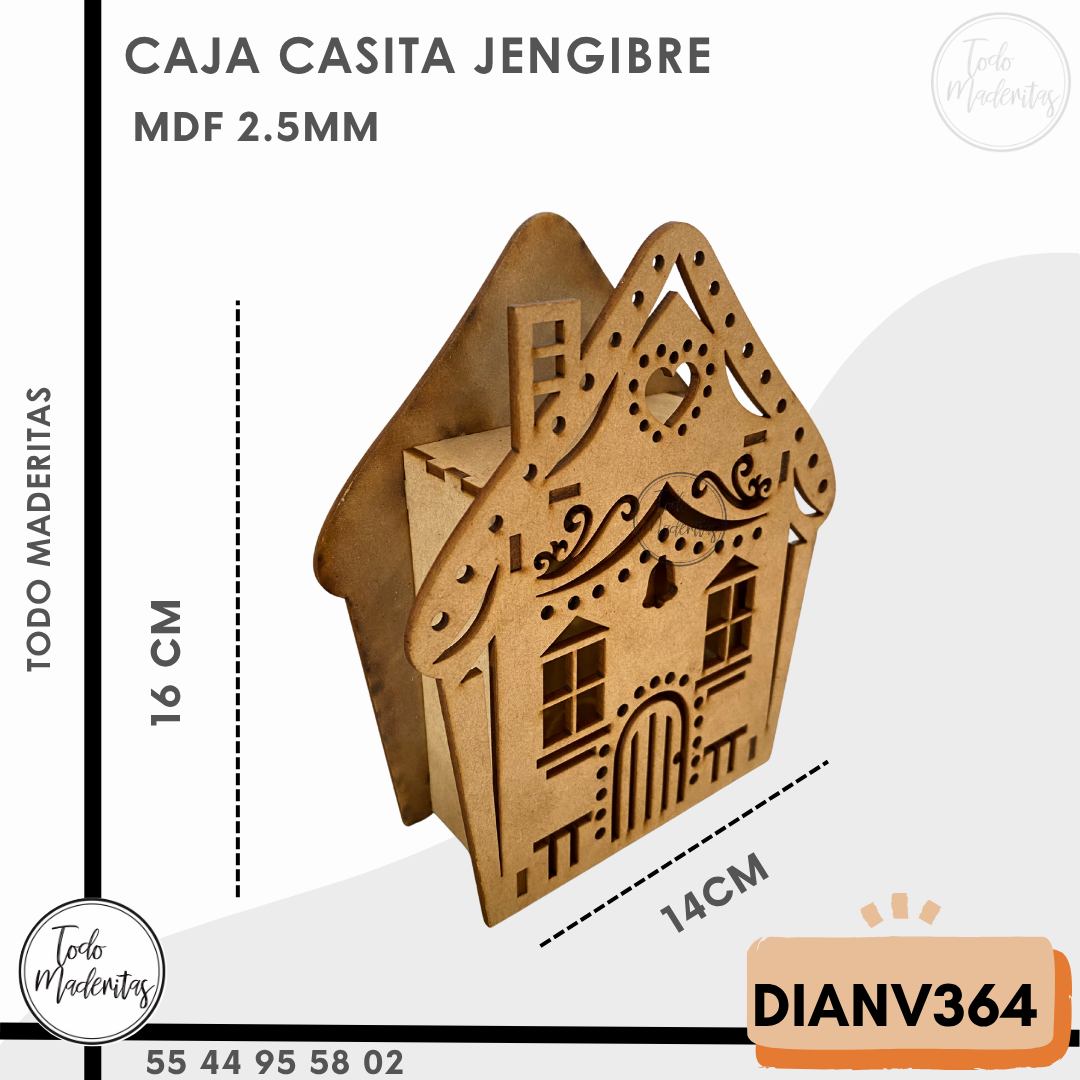 CAJA NAVIDEÑA CASITA JENGIBRE