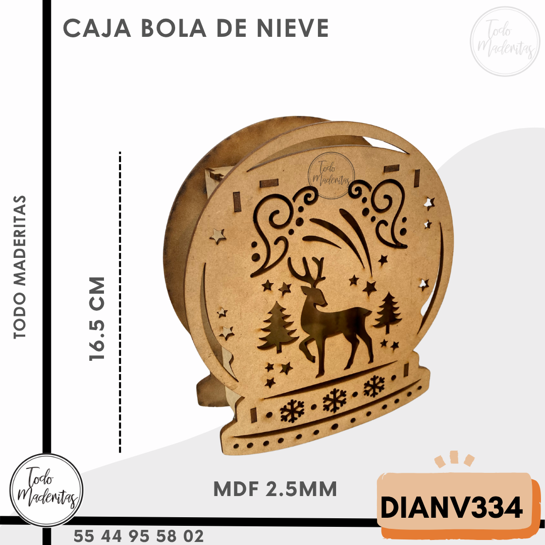 CAJA NAVIDEÑA BOLA DE NIEVE