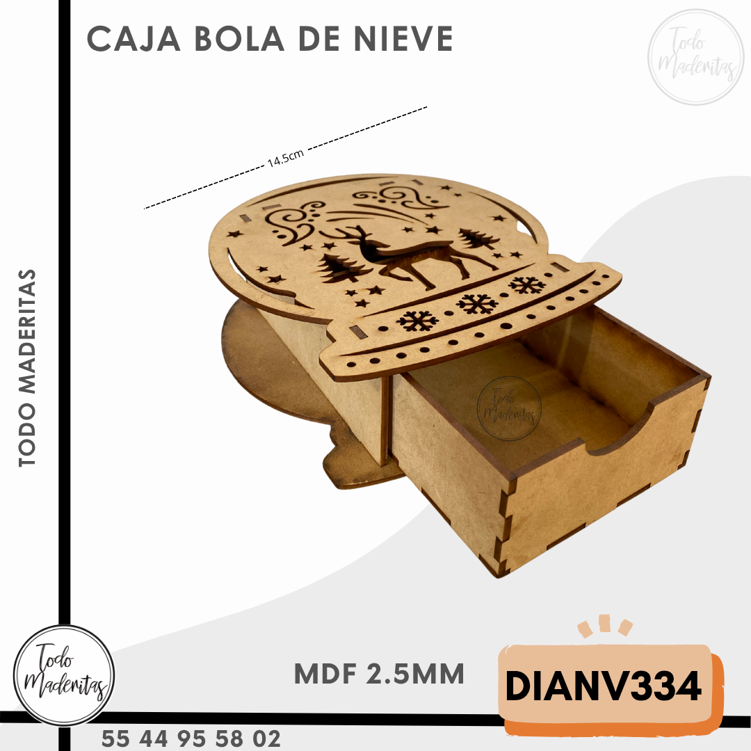 CAJA NAVIDEÑA BOLA DE NIEVE