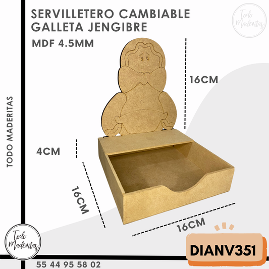 SERVILLETERO CAMBIABLE GALLETA JENGIBRE