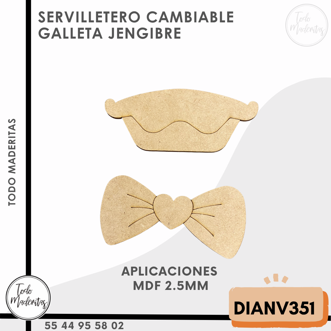 SERVILLETERO CAMBIABLE GALLETA JENGIBRE