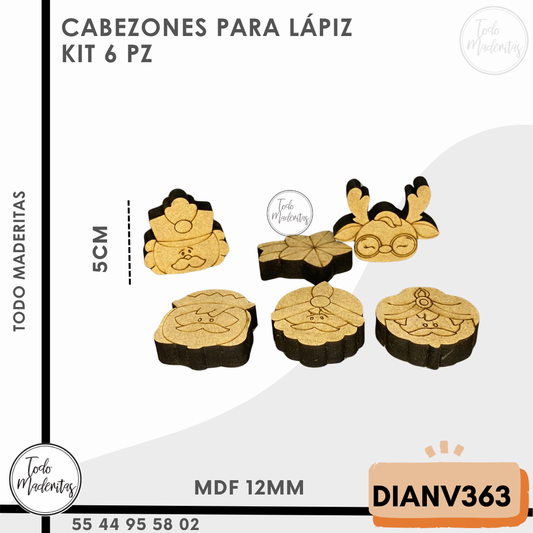 CABEZONES PARA LÁPIZ KIT 6PZ