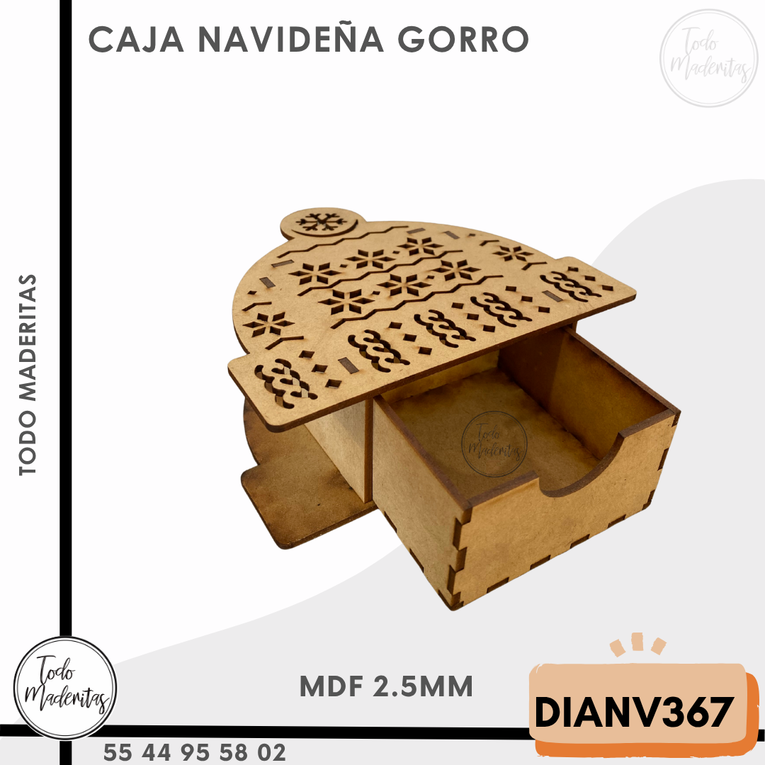 CAJA NAVIDEÑA GORRO