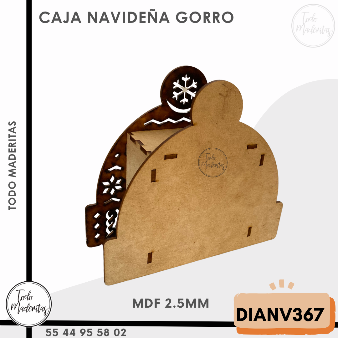 CAJA NAVIDEÑA GORRO
