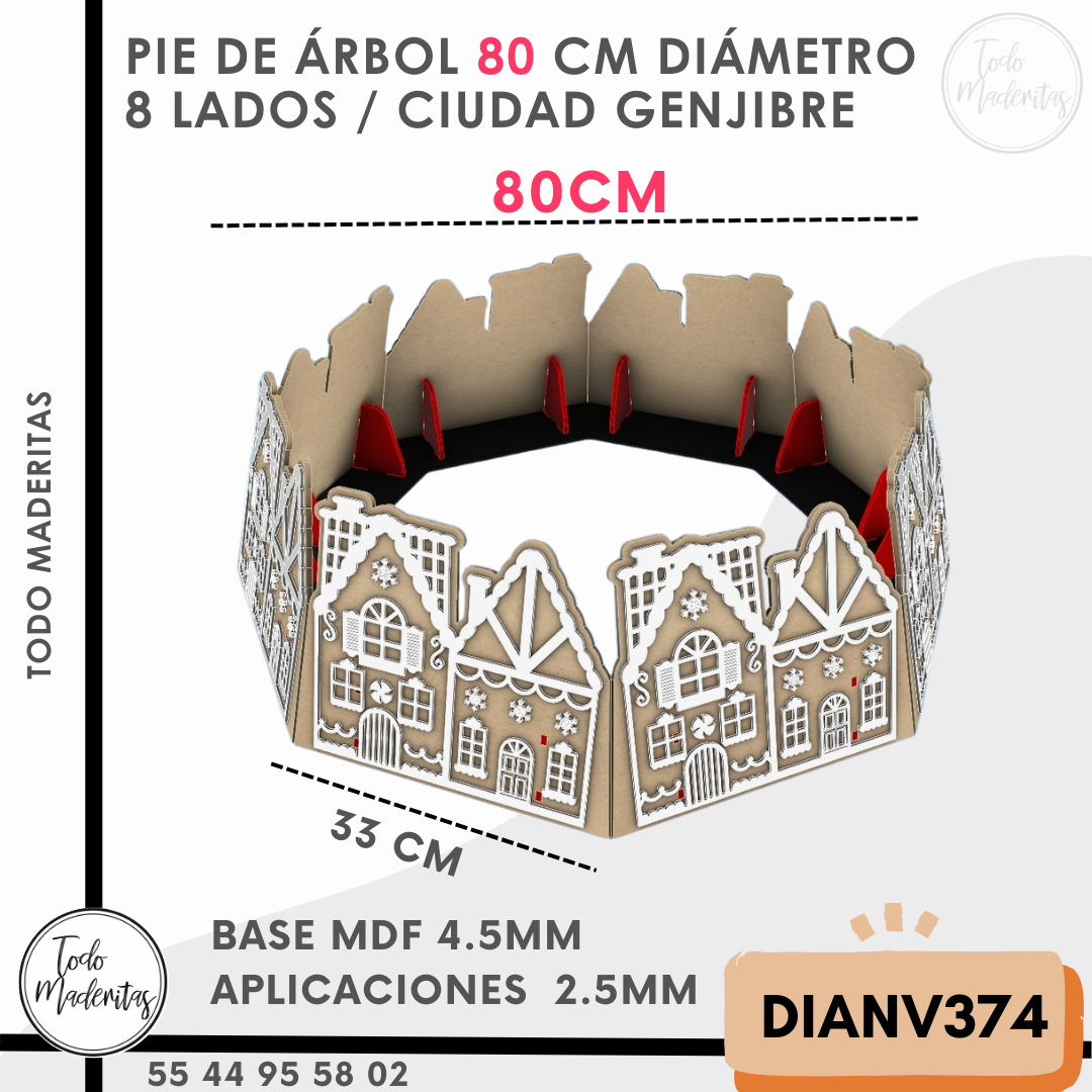 PIE DE ARBOL CASA DE JENGIBRE G/80CM