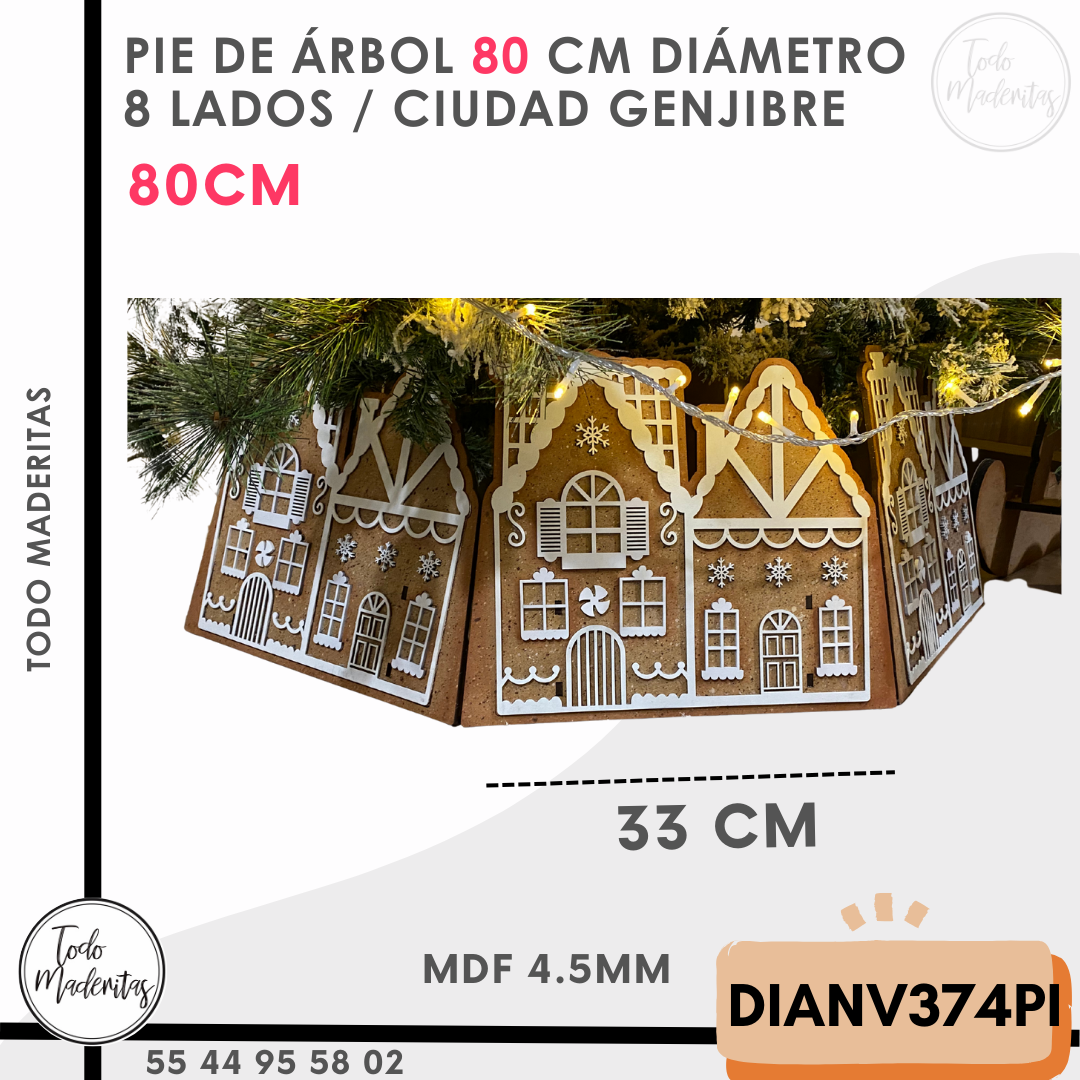 PIE DE ARBOL CASA DE JENGIBRE G/80CM